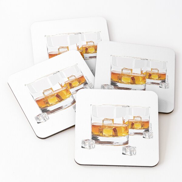 Item preview, two glasses of whiskey with ice designed and sold by colorfullyso.
