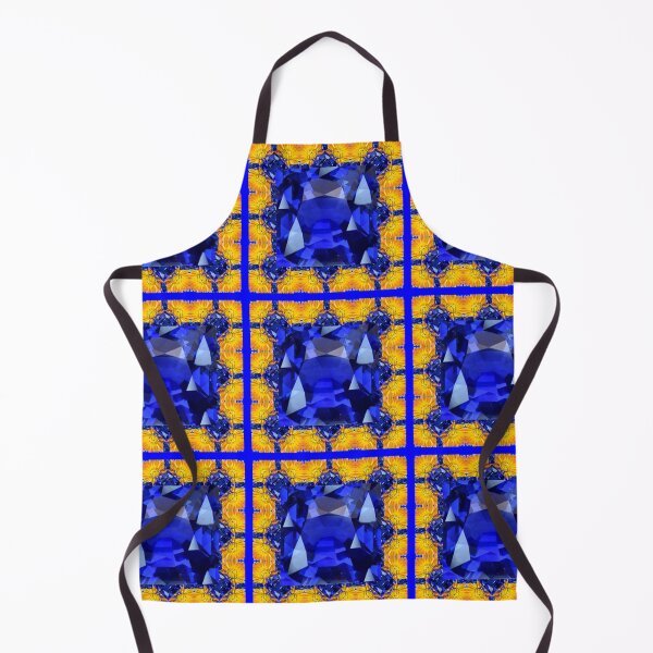 Item preview, ABSTRACT  BLUE SAPPHIRES GEMS & GOLDEN FLOWERS  PATTERNS ART  designed and sold by sharlesart.