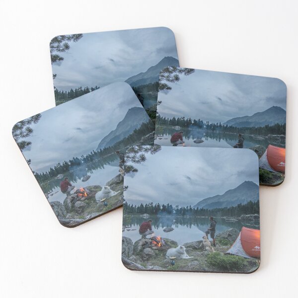 Item preview, Camping with dogs by the lake designed and sold by gbgvphotography.