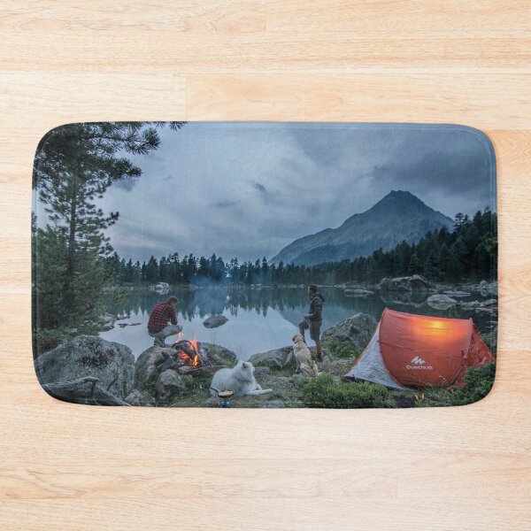 Item preview, Camping with dogs by the lake designed and sold by gbgvphotography.