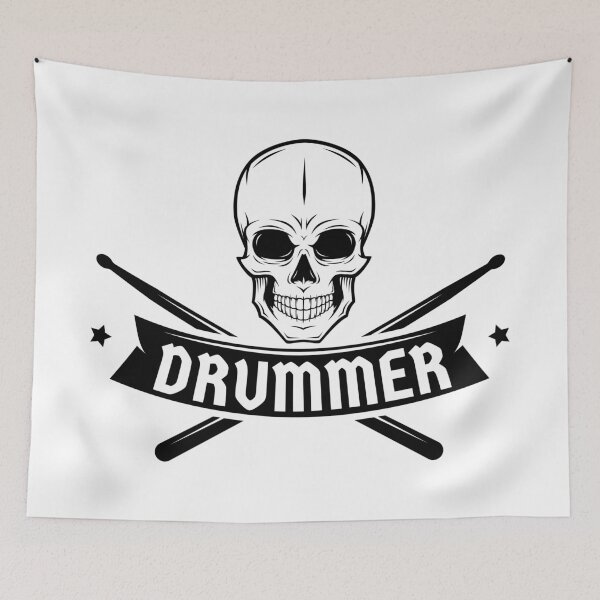 Item preview, Skull With Drumsticks For Drummer designed and sold by playloud.
