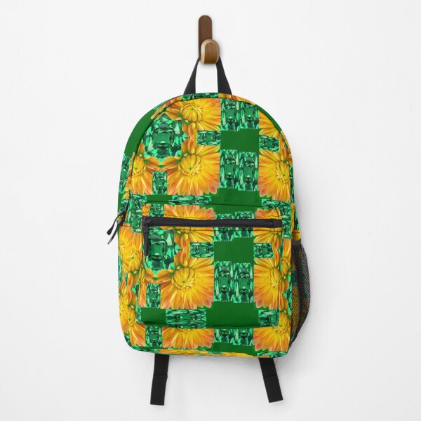 Item preview, GREEN EMERALD GEMS ART & GOLDEN FLOWER PATTERNS designed and sold by sharlesart.