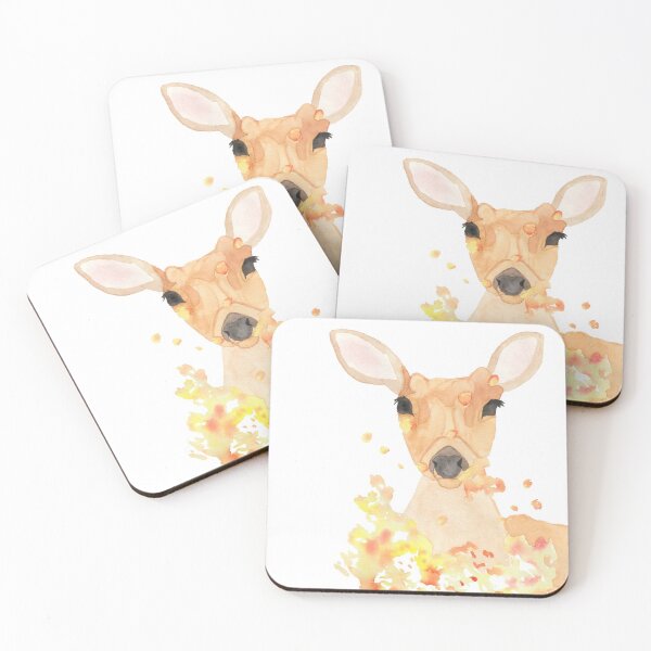 Item preview, Deer in a flower storm, white designed and sold by Sonderblume.