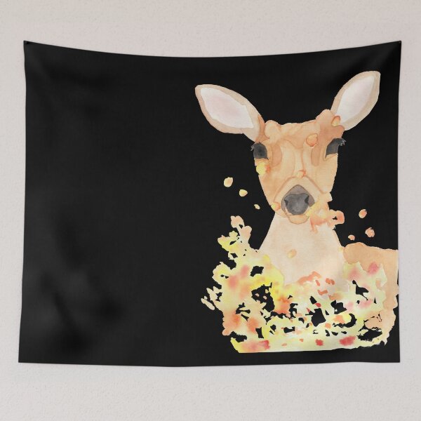 Item preview, Deer in blossom storm, black designed and sold by Sonderblume.