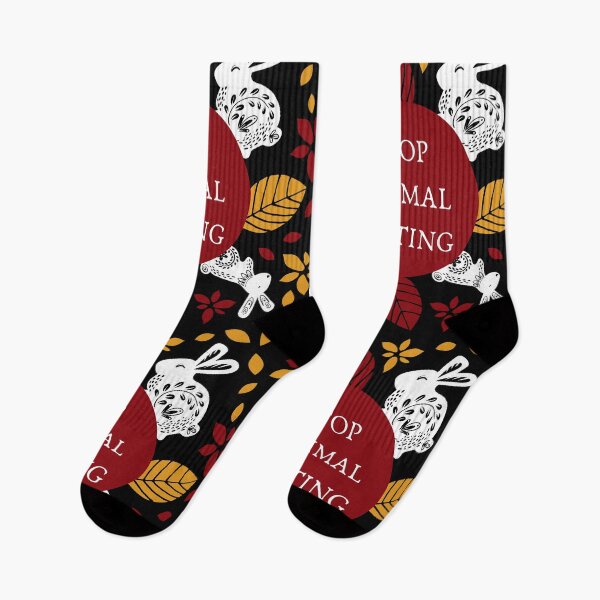 Item preview, Stop Animal Testing | Bunnies and Leaves | Traditional Russian Style Pattern designed and sold by EarlessPierre.
