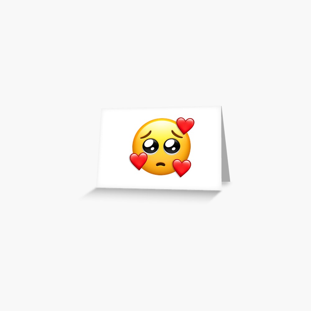 "begging eyes combined with in love emoji" Greeting Card for Sale by