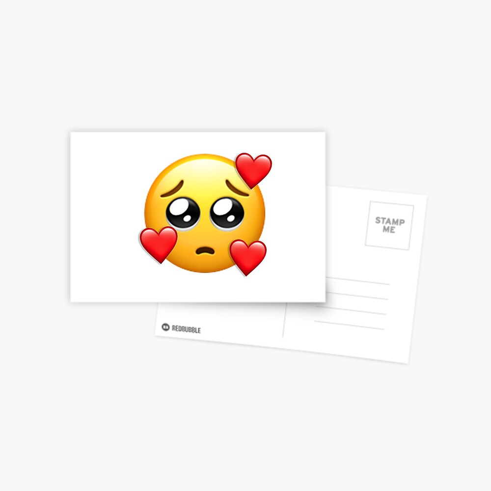 "begging eyes combined with in love emoji" Postcard for Sale by cpecor