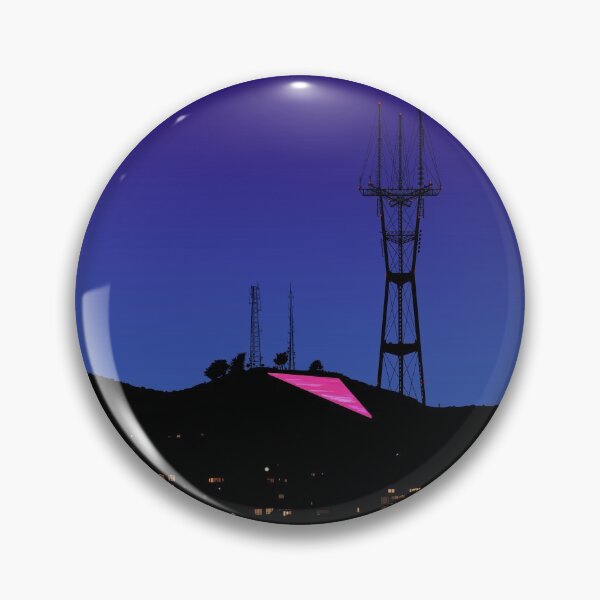 Artikel-Vorschau von Rosa Dreieck zum 25-jährigen Jubiläum des LGBTQ Pride mit Sutro Tower, San Francisco, designt und verkauft von Curtis Jensen.