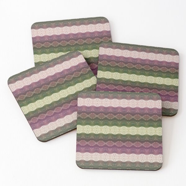 Item preview, Vintage purple green and beige striped seamless pattern designed and sold by floraaplus.