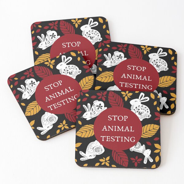 Item preview, Stop Animal Testing | Bunnies and Leaves | Traditional Russian Style Pattern designed and sold by EarlessPierre.