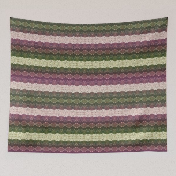 Item preview, Vintage purple green and beige striped seamless pattern designed and sold by floraaplus.