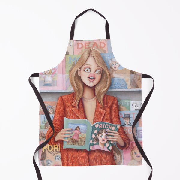 Item preview, Rich, Pore - Fine art painting of a woman reading a fashion magazine, funny magazine titles designed and sold by Heather Buchanan.