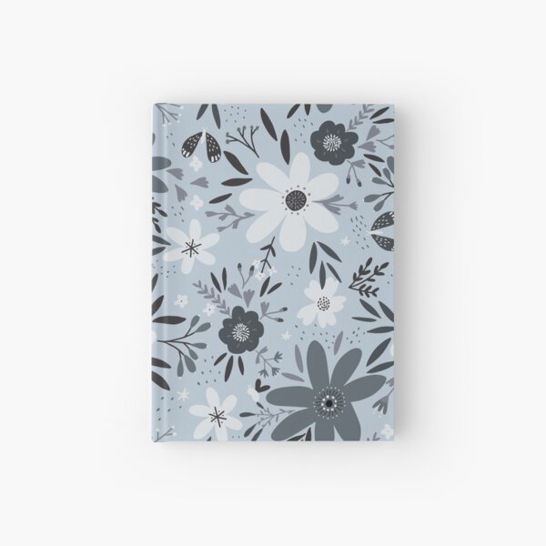 blue flowers Hardcover Journal