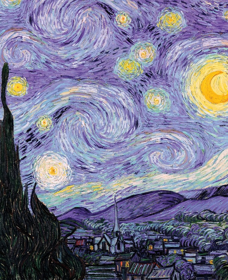 Funda y vinilo para iPad «Vincent Van Gogh - Noche estrellada en morado  pastel» de AbidingCharm | Redbubble