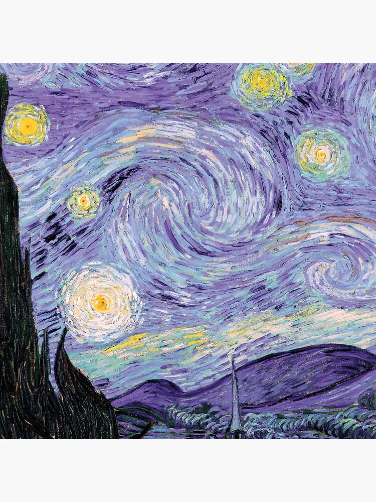 Bolsa de tela «Vincent Van Gogh - Noche estrellada en morado pastel» de  AbidingCharm | Redbubble