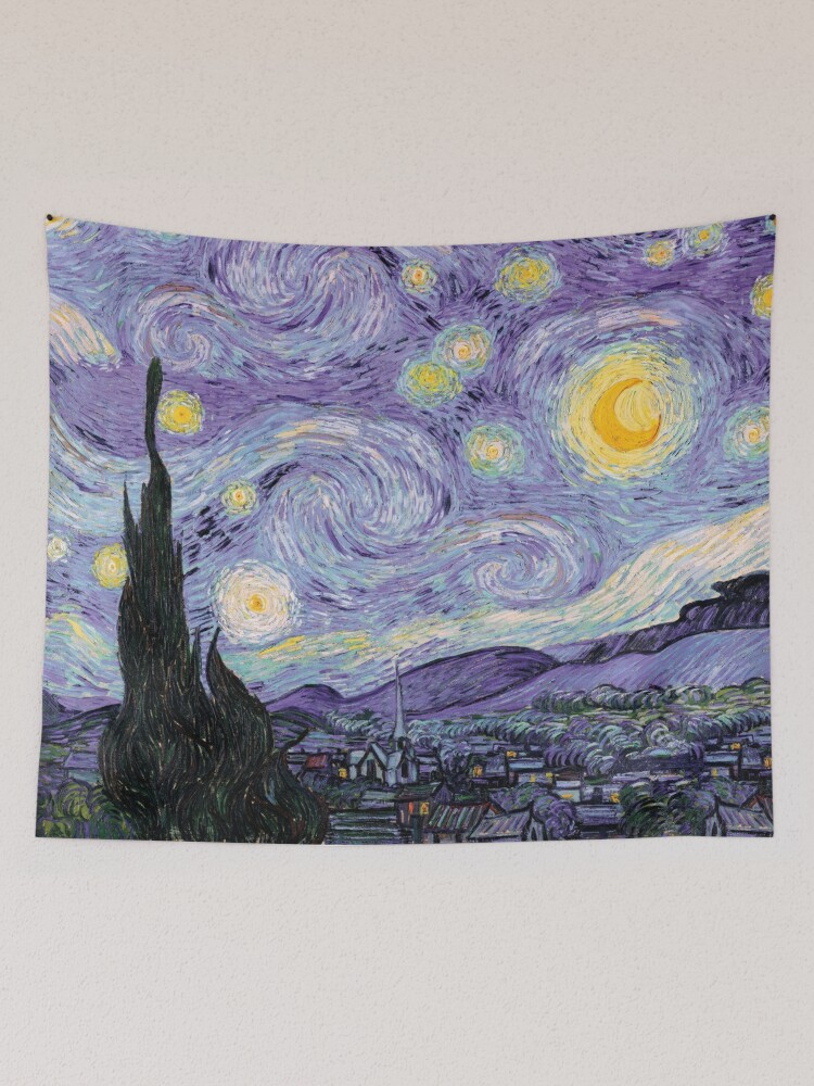 purple starry night painting