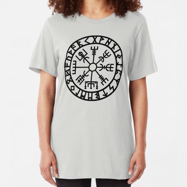 Vegvisir - Futhark - Runes - Navigator - Vikings Slim Fit T-Shirt