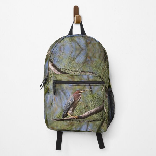 Item preview, Green Heron in Tropical Pine Trees designed and sold by Caitlin Chock.