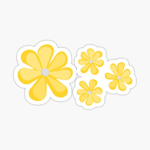 Baby Yellow Flowers Stickers Redbubble - transparent yellow flower roblox icon aesthetic yellow