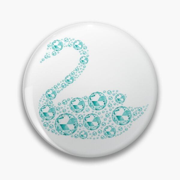 Item preview, Swan in Aqua Blue Diamonds designed and sold by WisdomInspired.