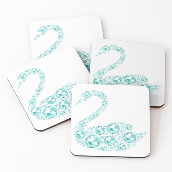 Item preview, Swan in Aqua Blue Diamonds designed and sold by WisdomInspired.