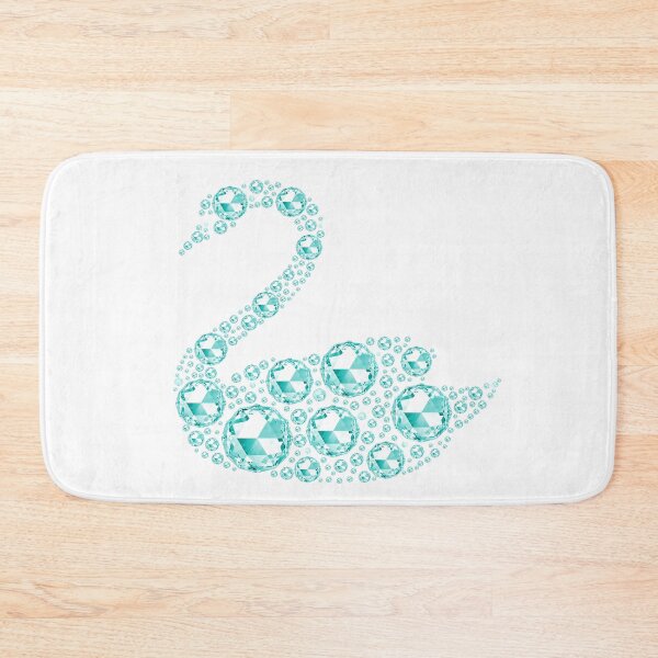 Item preview, Swan in Aqua Blue Diamonds designed and sold by WisdomInspired.