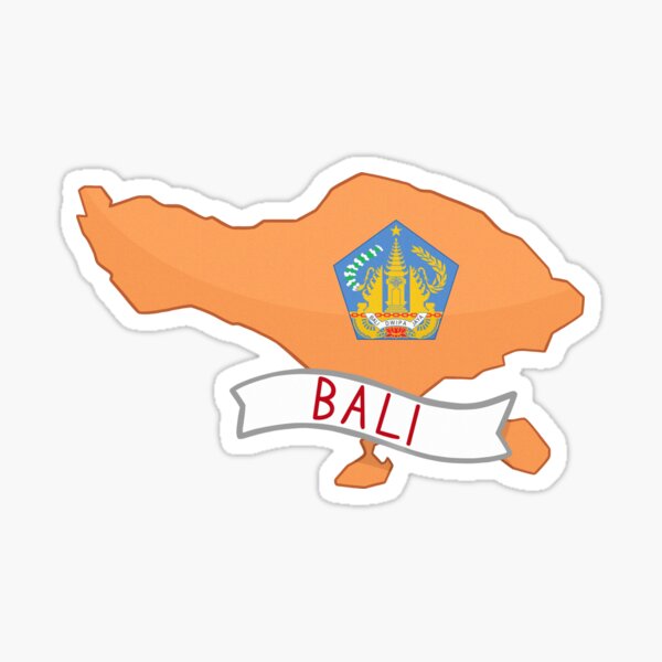 Item preview, Bali Indonesia Flag Map Sticker designed and sold by Drawingvild.