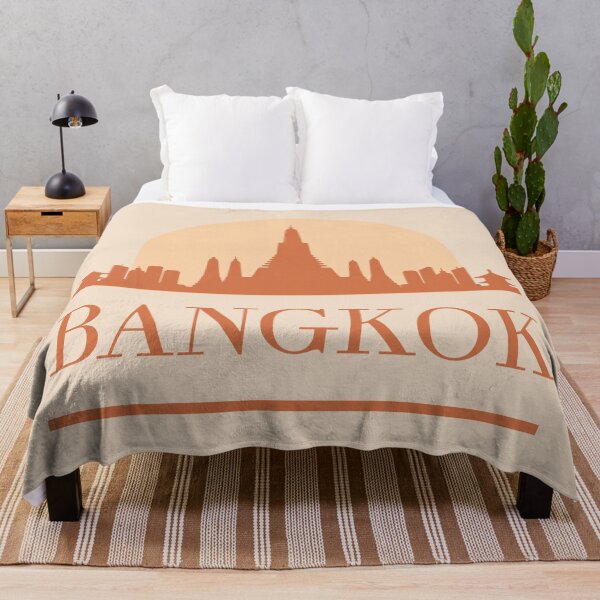 Artikelvorschau, BANGKOK THAILAND CITY SUN SKYLINE EARTH TONES entworfen und verkauft von deificusArt.