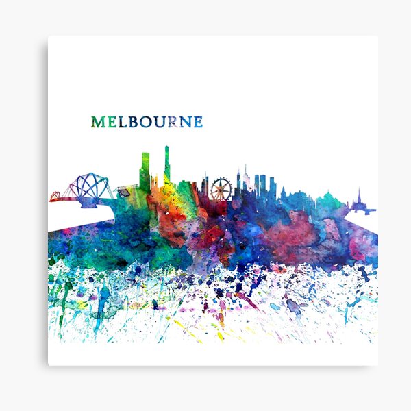 Item preview, Melbourne Australia Skyline Silhouette Impressionistic Splash designed and sold by artshop77.
