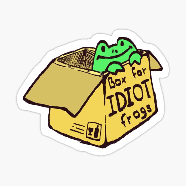 Box for idiot frogs (Funky Froggies) Sticker