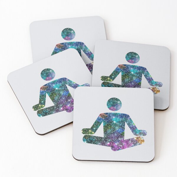 Item preview, Enlighted Yoga Stickman (Shiny Meditating Logo) designed and sold by SassyClassyMe.