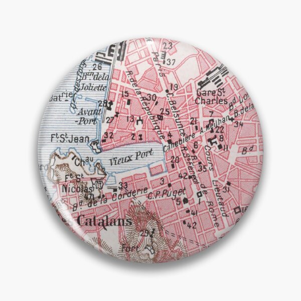 Item preview, Vintage Map of Marseille France (1900) designed and sold by BravuraMedia.