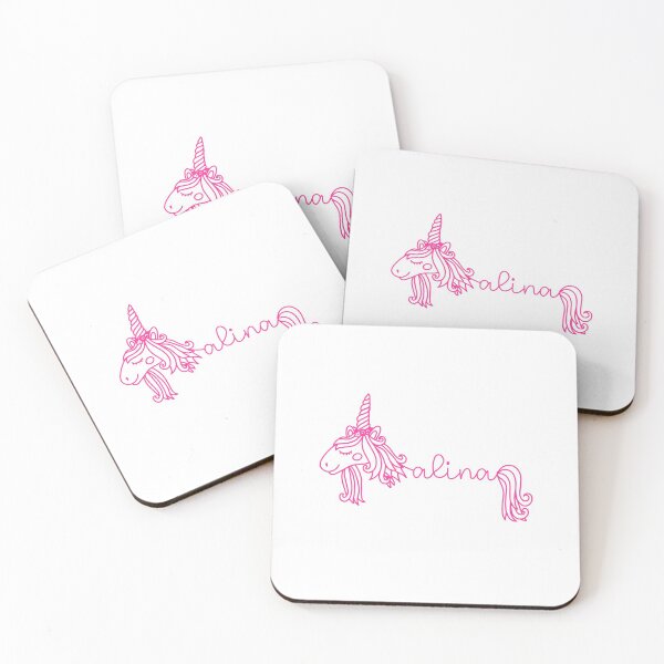 Item preview, Alina Pink Unicorn Personalized Girl Name designed and sold by JaneApril.