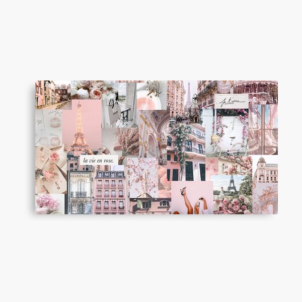 Parisian Pink Collage Canvas Print