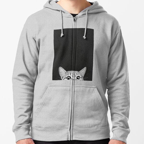 zip up cat hoodie