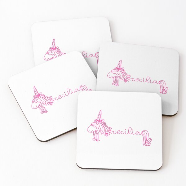 Item preview, Cecilia Pink Unicorn Personalized Girl Name designed and sold by JaneApril.