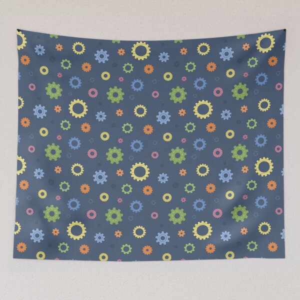 Item preview, Robotic gears on a blue background. designed and sold by LartGraphics.