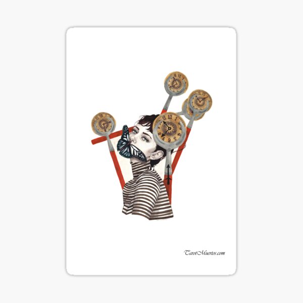 Item preview, Five of Scepters - Cinco de Cetros  designed and sold by tarotmuertos.