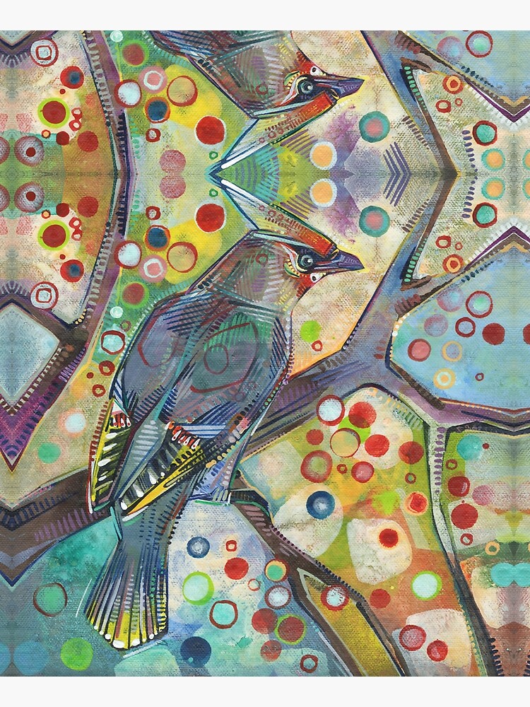 Bohemian Waxwing Painting - 2015 by gwennpaints