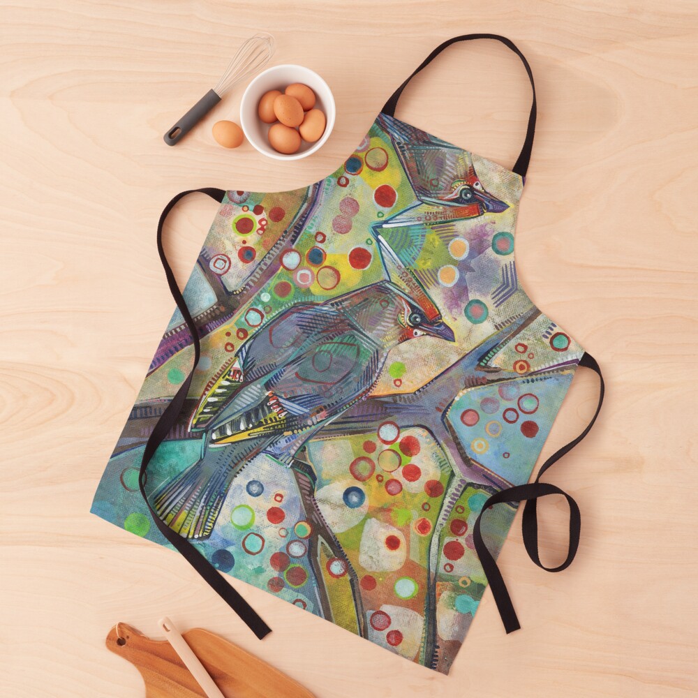 Bohemian Waxwing Painting - 2015 Apron
