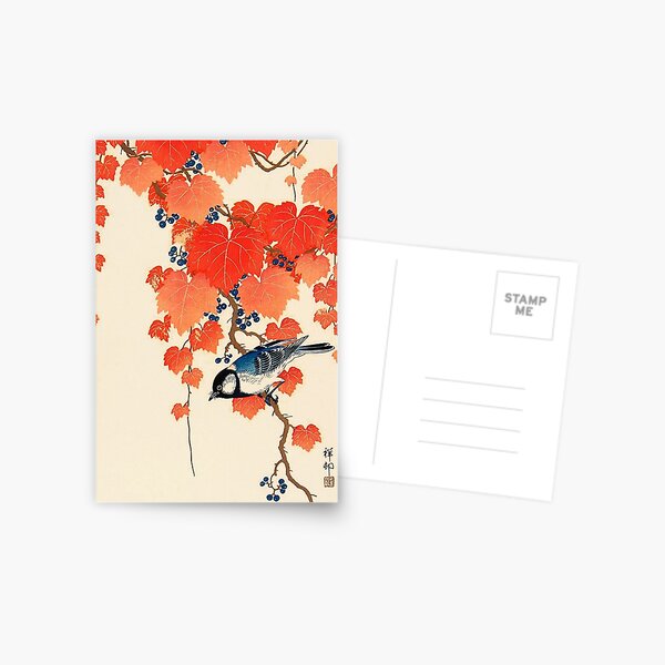 Item preview, Vintage Japanese Jay and Autumn Grapevine   designed and sold by Marymarice.