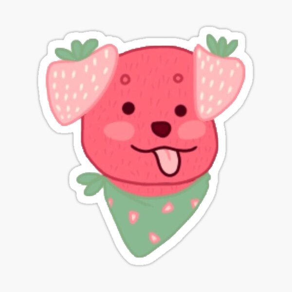 "Strawberry Dog" Sticker for Sale by 123fishey Redbubble