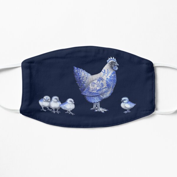 Blue Willow Hen and Chicks Mask