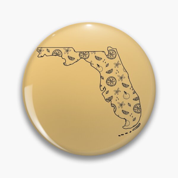 Item preview, Florida Outline with Orange Doodles Black and White designed and sold by asleepyfairy.