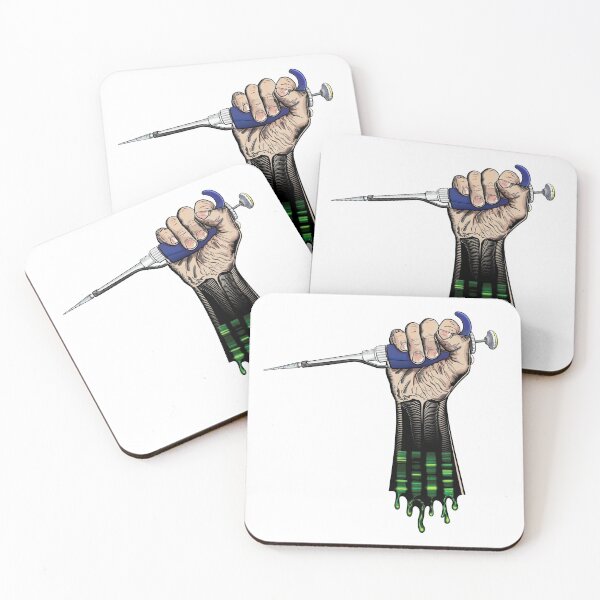 Item preview, Pipette in Power Fist with Electrophoresis Gel PCR Science Biology Design designed and sold by Zit-Zat-Zot.