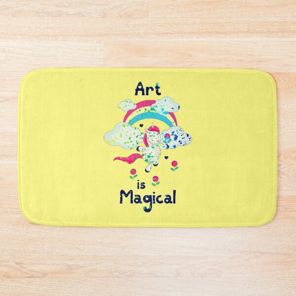 Item preview, Art is magical unicorn with paint splatters yellow designed and sold by GrammarDance.