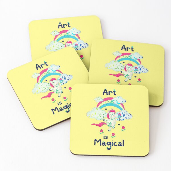 Artikelvorschau, Kunst ist magisches Einhorn mit gelben Farbspritzern entworfen und verkauft von GrammarDance.