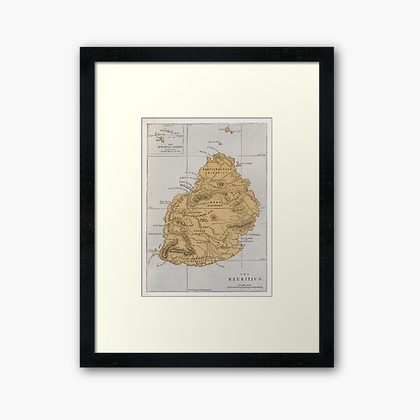 Vintage Mauritius Map (1862) Framed Art Print