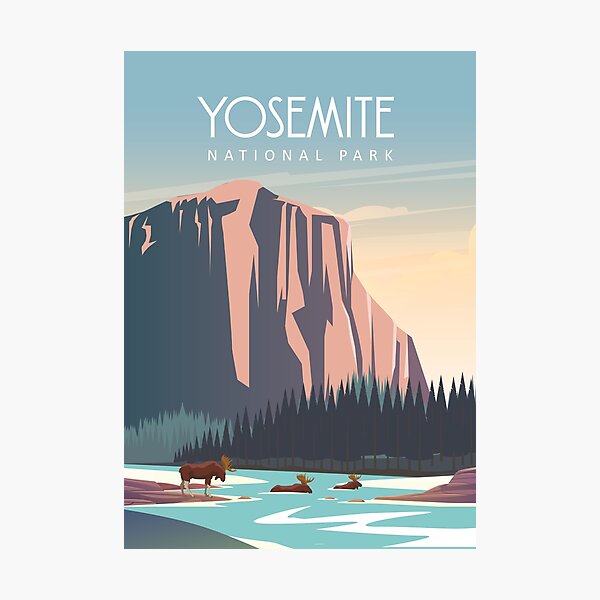 Item preview, Yosemite National Park Modern Travel Poster Poster designed and sold by Arctic frame studio.