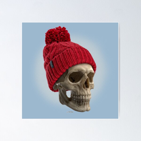 Item preview, SKULLBEANIE 02-01 skull with red beanie designed and sold by Radu-Gabriel.